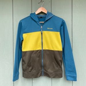 Kids Marmot Color Block Blue and Green Sweatshirt - Size 10-12
